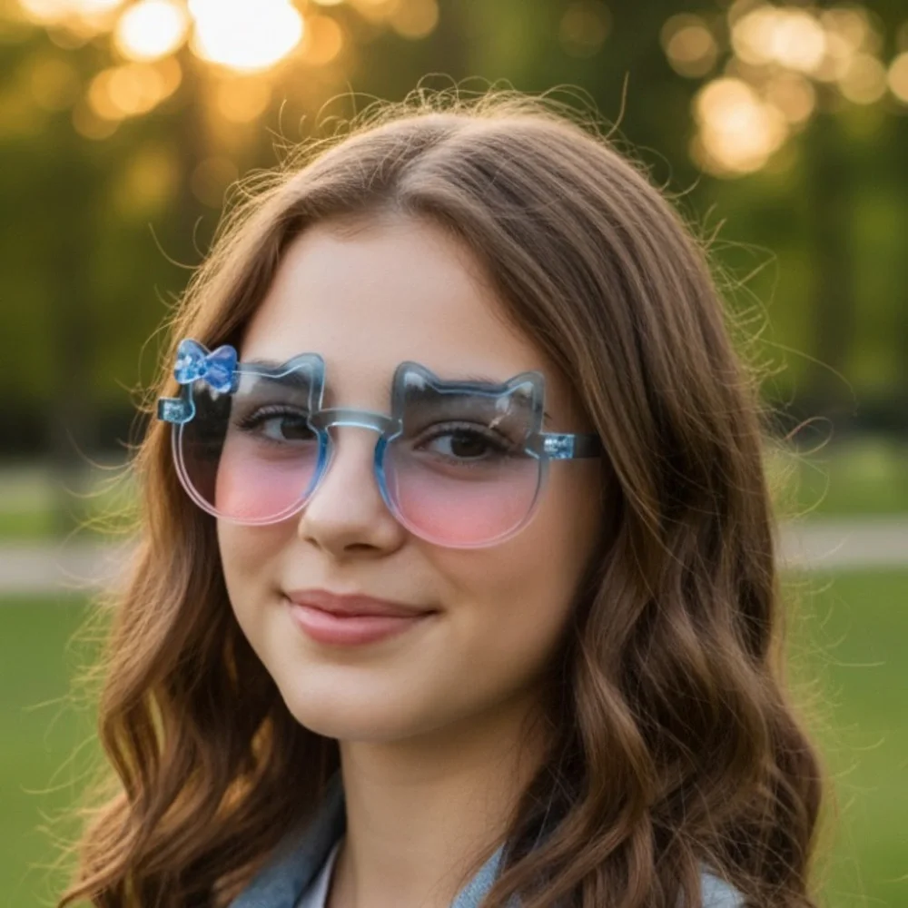🆕Kids: HELLO KITTY THEMED Cat-Ear Sunglasses - Pink and Blue